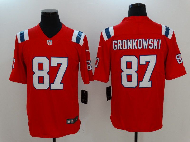 Men New England Patriots 87 Gronkowski Red Nike Vapor Untouchable Limited NFL Jersey